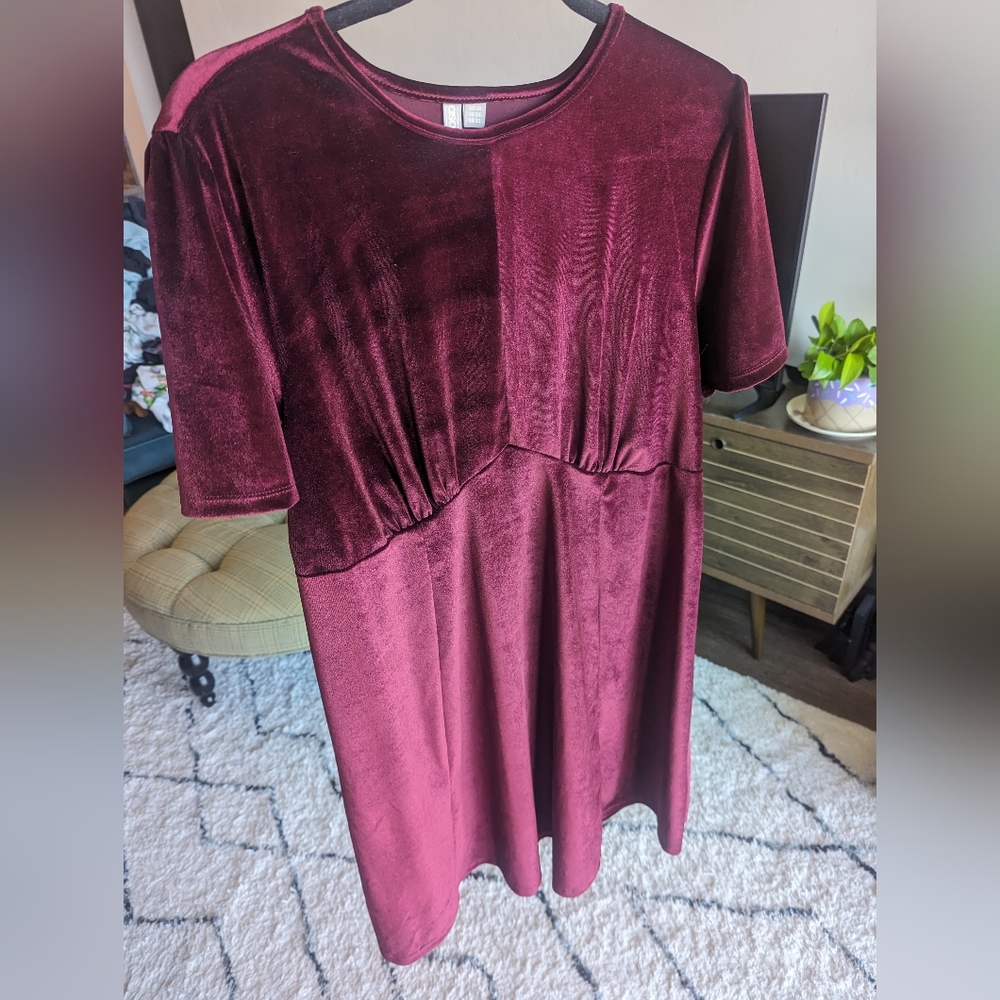 Red velvet ASOS mini dress, size 12